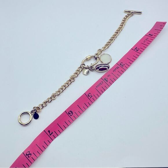 LOFT Chain Link Toggle Bracelet Safari Charm Gold tone Minimalist Jewelry - Picture 3 of 6